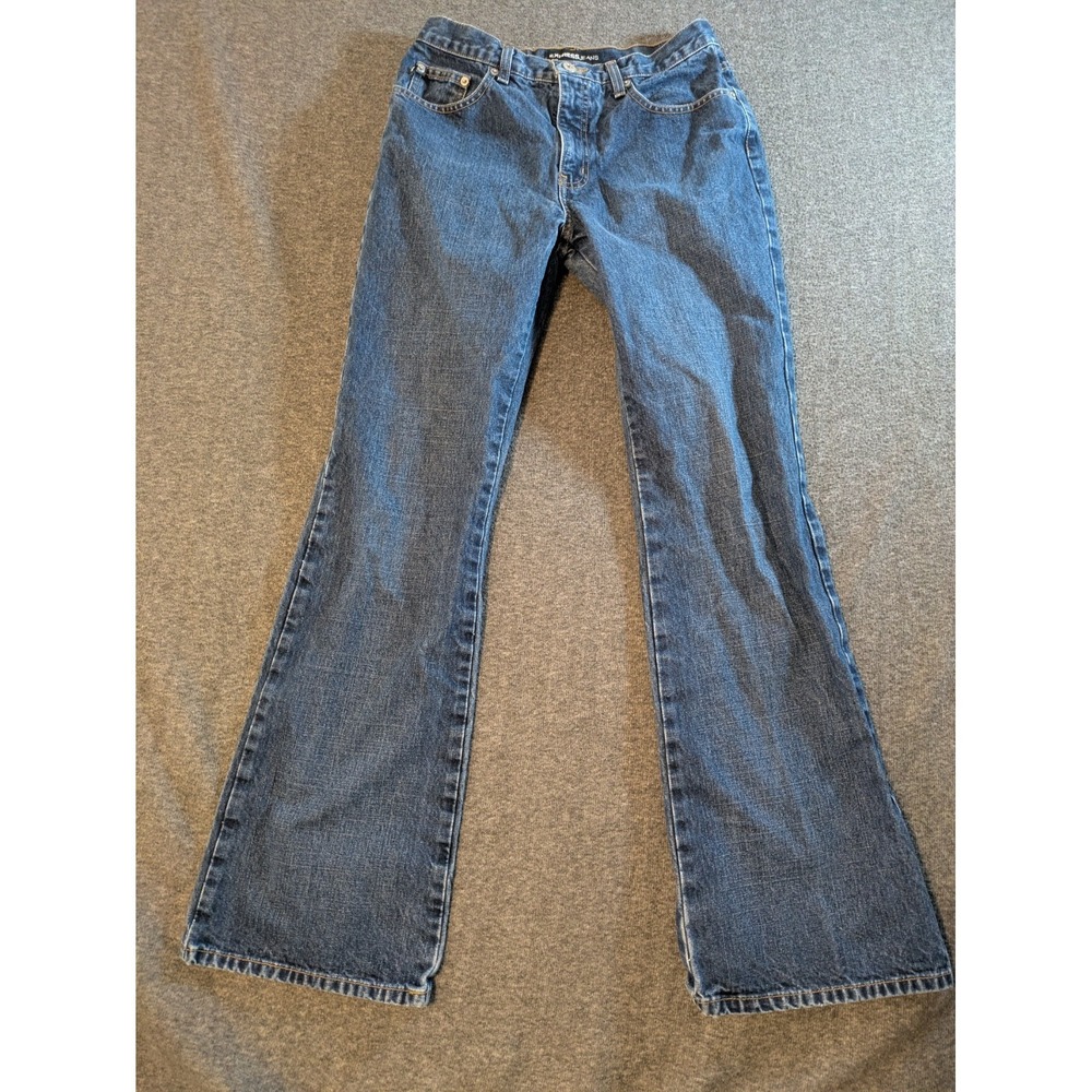 Vtg Express Jeans Womens Sz 7/8 Extreme Flare Mid Rise 90s Y2K Boho 100% Cotton